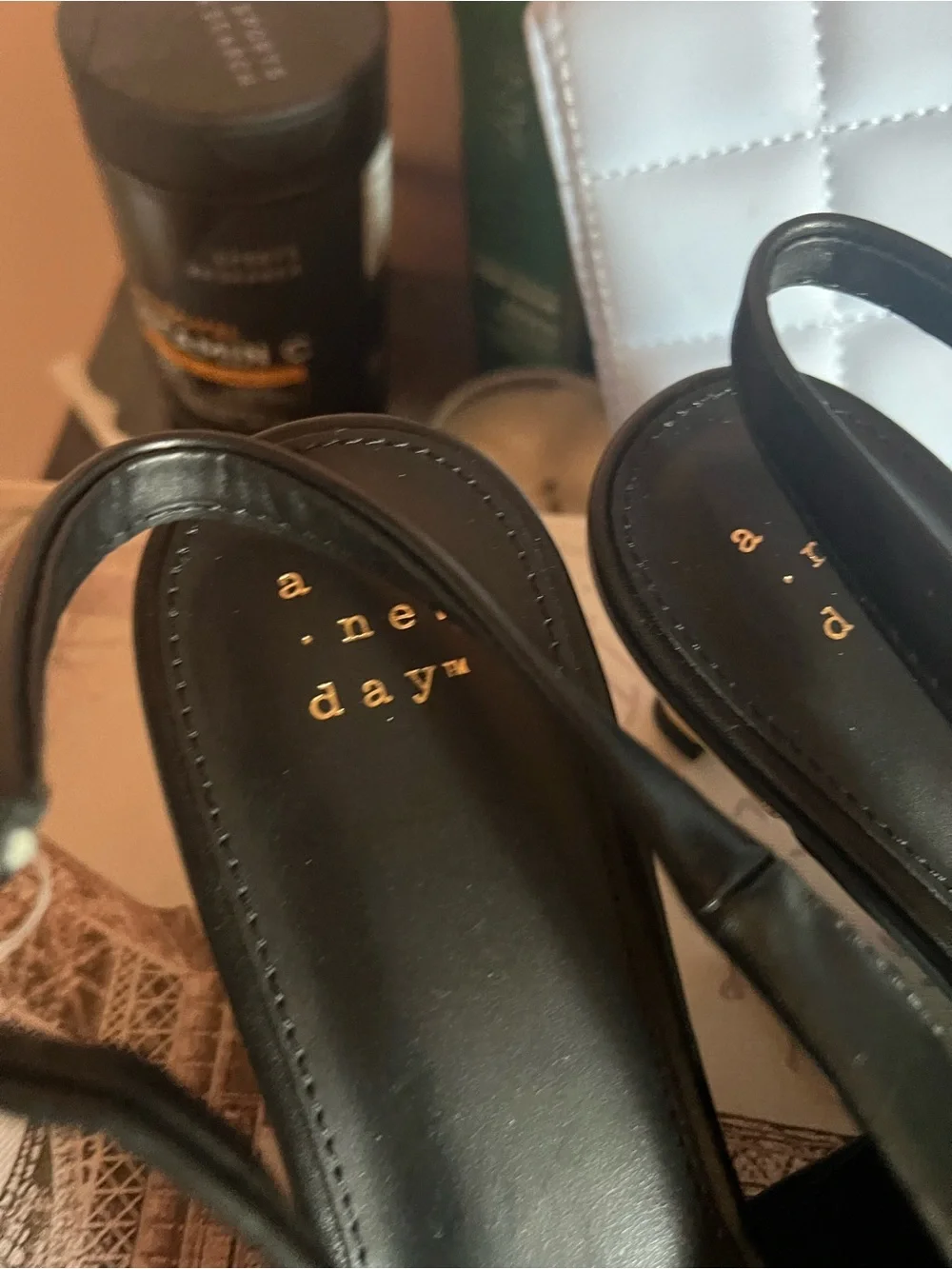 a new day Black Pointed Slingback Pumps